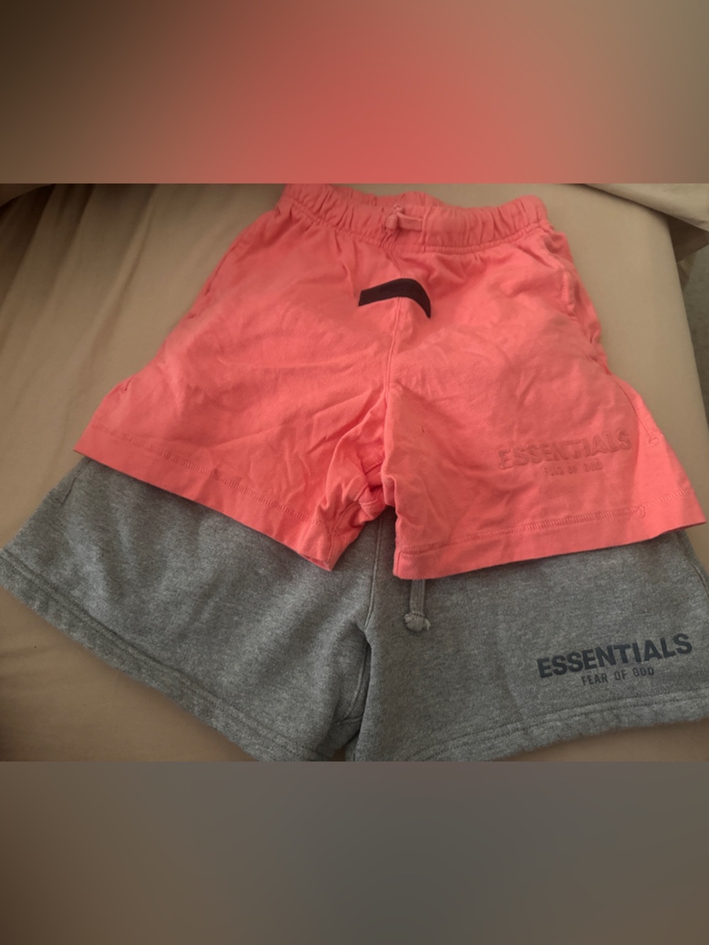 2 Pair of Essentials Fear of God Shorts